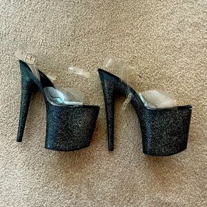 8in Pleasers Glitter Heels. Size 10